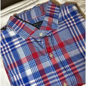 Polo Ralph Lauren Long Sleeve button up Red White and Blue Stripe Mens XL shirt